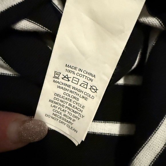 Kate Spade broome street short sleeve stripe top shirt luxury cotton comfort bow - Picture 9 of 9